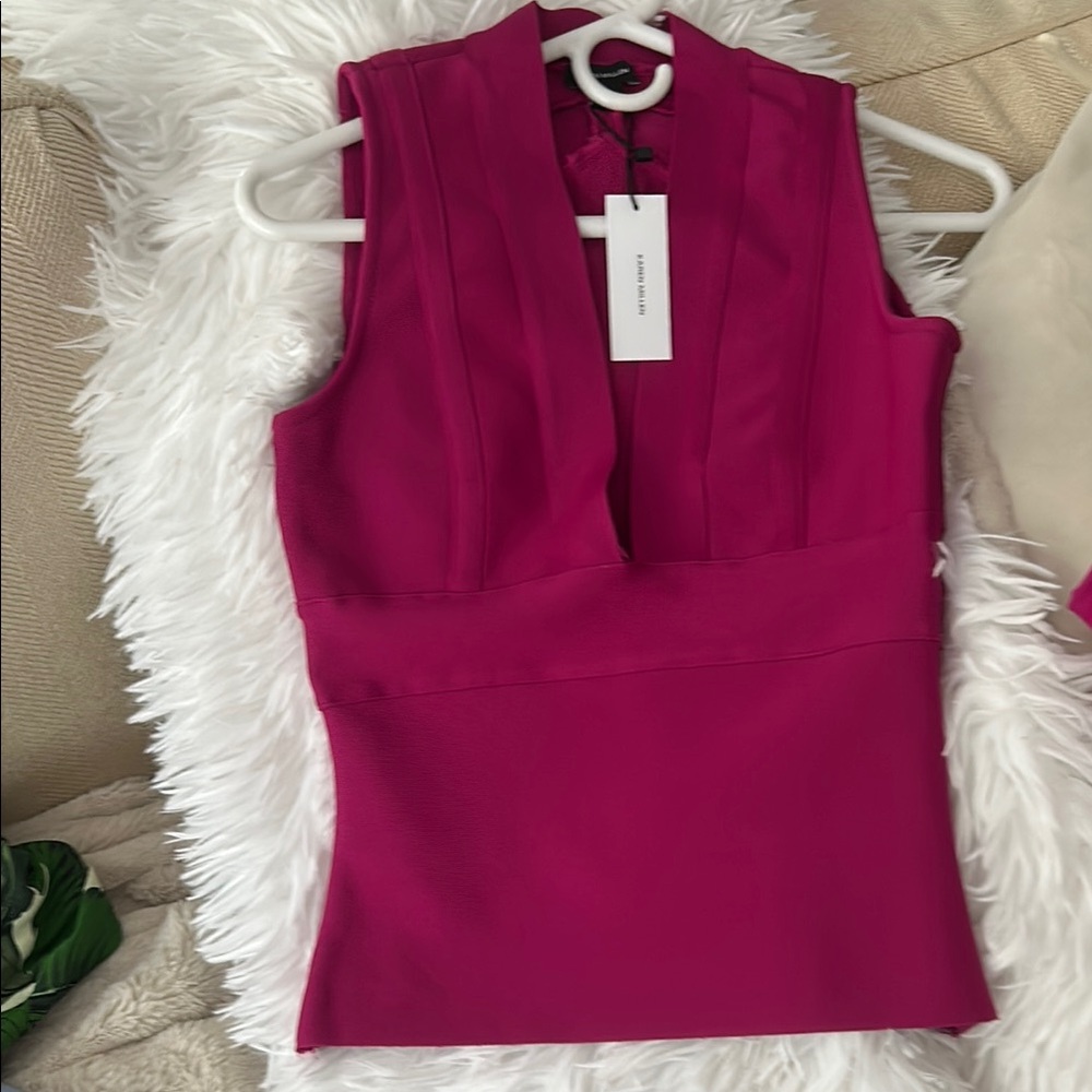 Karen Millen Fuchsia Sleeveless Tank Top